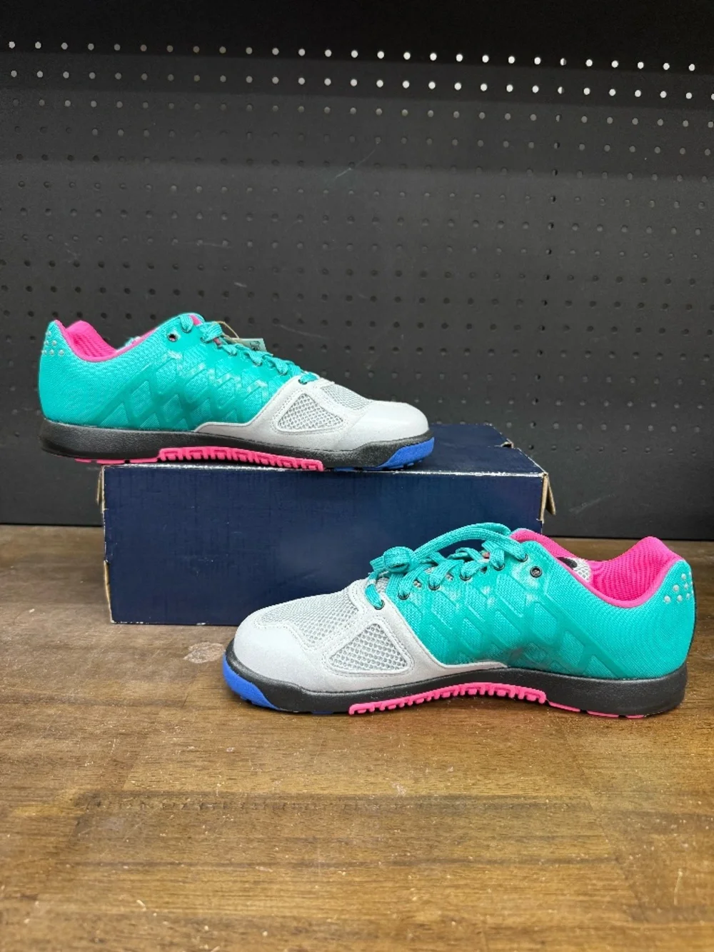 New W/ Box! Men's Reebok Nano 2.0 Teal Grey Pink Training Sneakers Size 10.5
